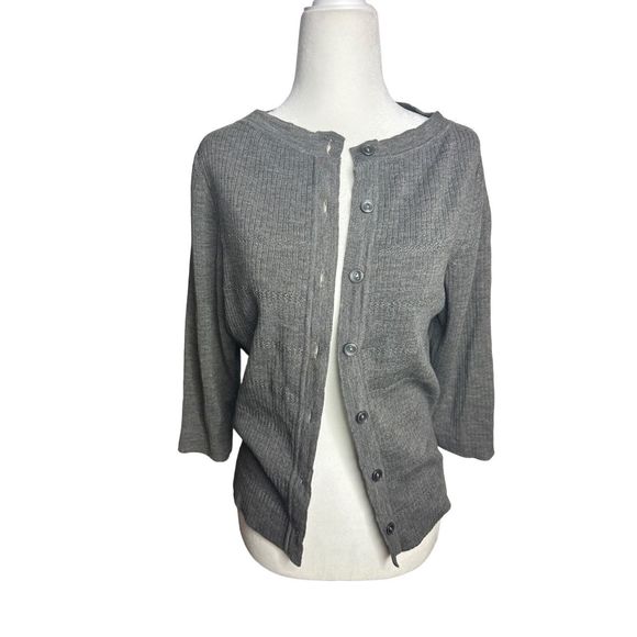 Bernhard Altmann Vintage 100% Merino Wool Gray Cardigan Sweater Est Size Sml - Picture 4 of 5